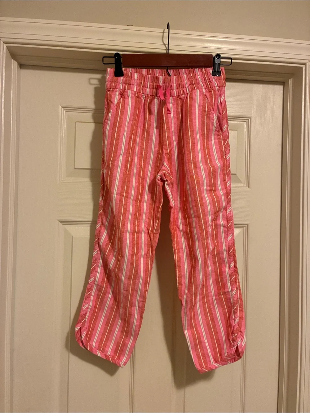 GAP Coral and White Striped Kids Pants